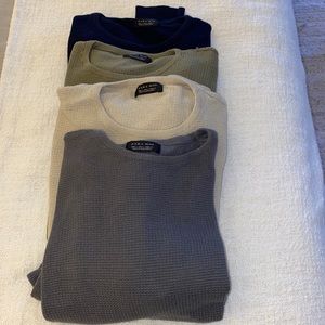 Zara man waffle knit long sleeve shirt x 4